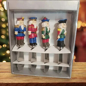 set of 4 cheese butter spreaders nutcrackers christmas holiday